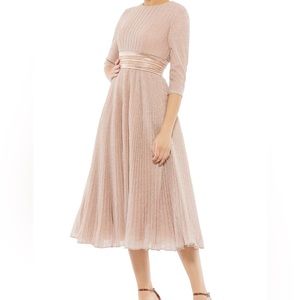 Metallic Pleated A-line Cocktail Dress